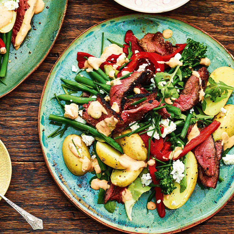 Harissa steak salad