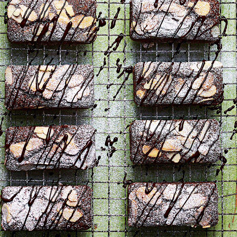 Choc almond mini logs