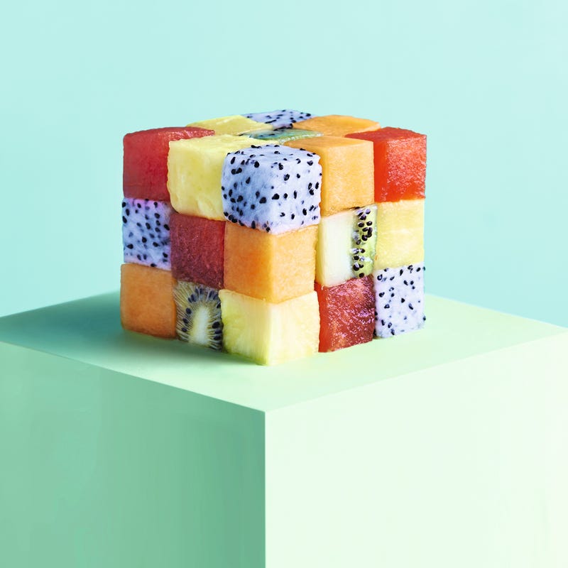 Salade de fruits façon Rubik’s Cub