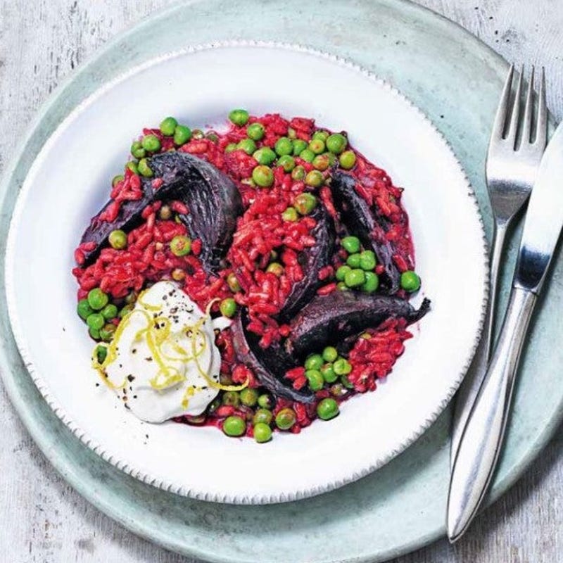 Photo de/du Risotto à la betterave et aux petits pois par WW