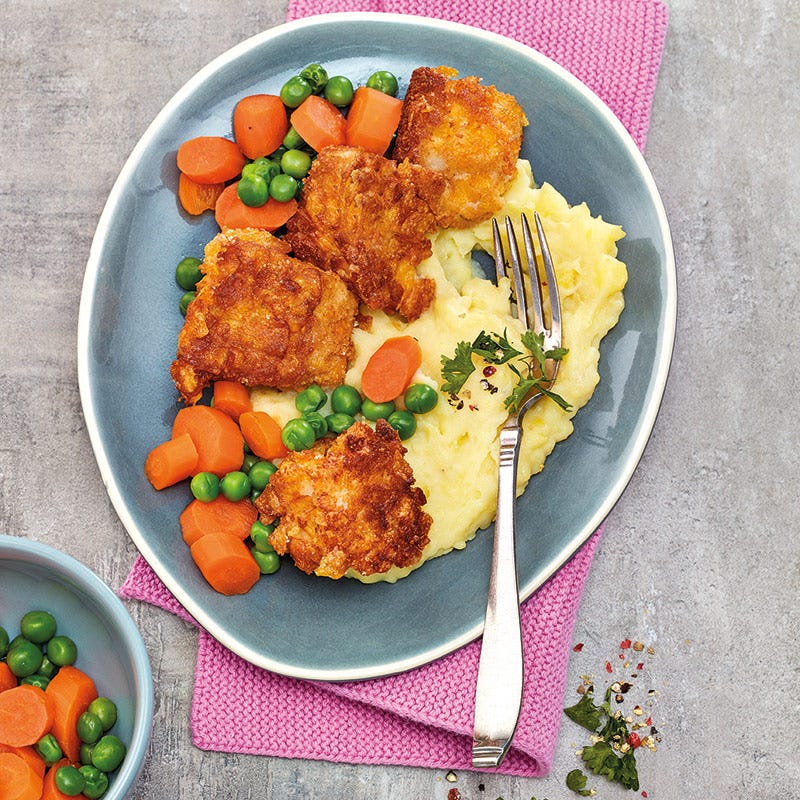 Fischnuggets mit Kartoffelpüree