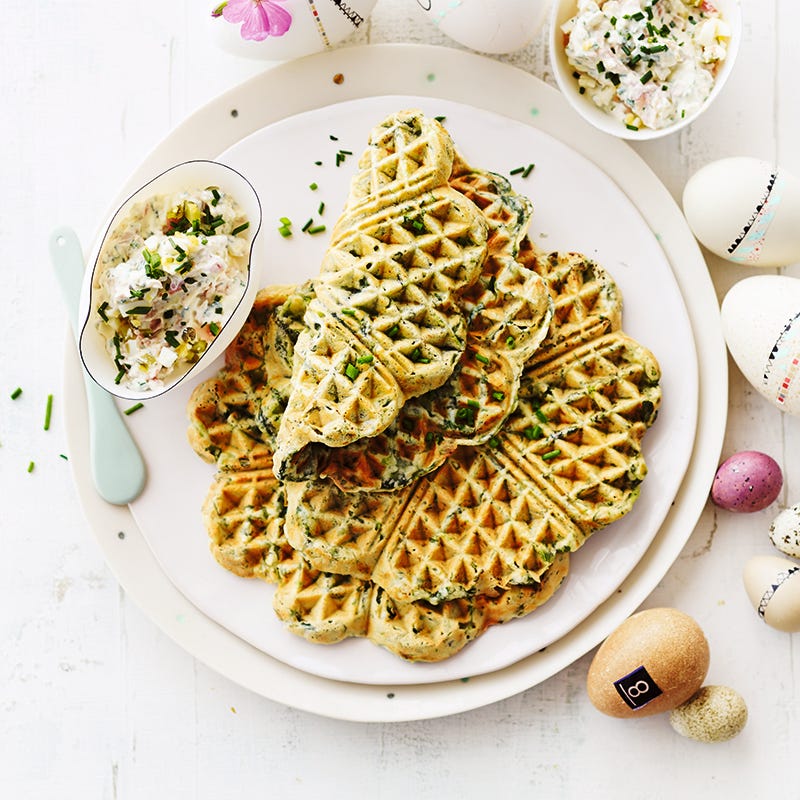 ViktVäktarna - Spenatvåfflor med ägg- och skinkröra