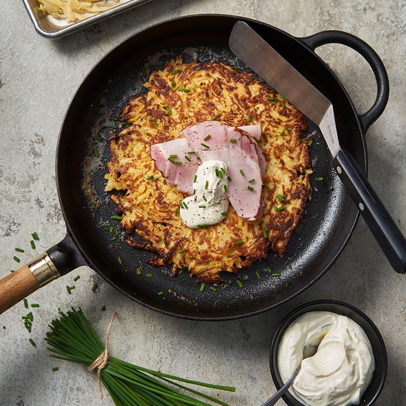 ViktVäktarna - Kålrotsrösti med bräckt kassler och pepparrotssås
