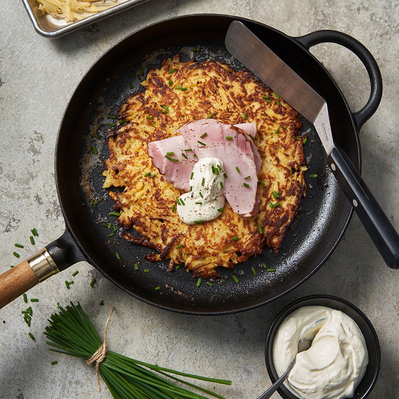 ViktVäktarna - Kålrotsrösti med bräckt kassler och pepparrotssås
