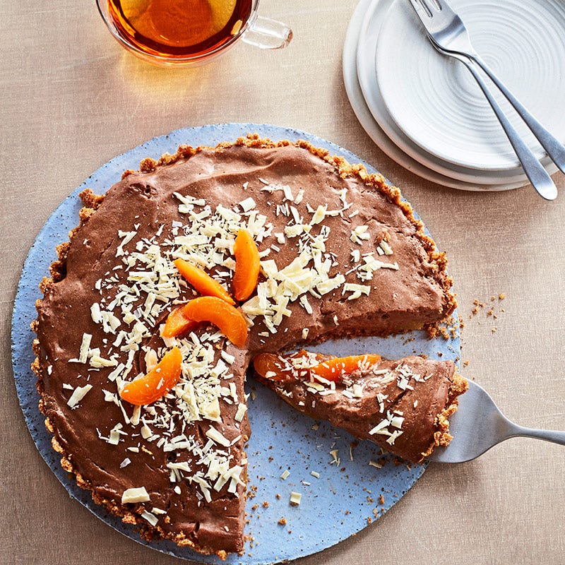 Schokoladentarte mit Aprikosen