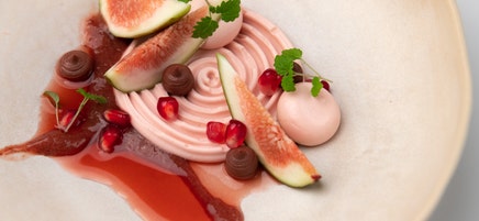 Granaatappelcremeux met vijgen