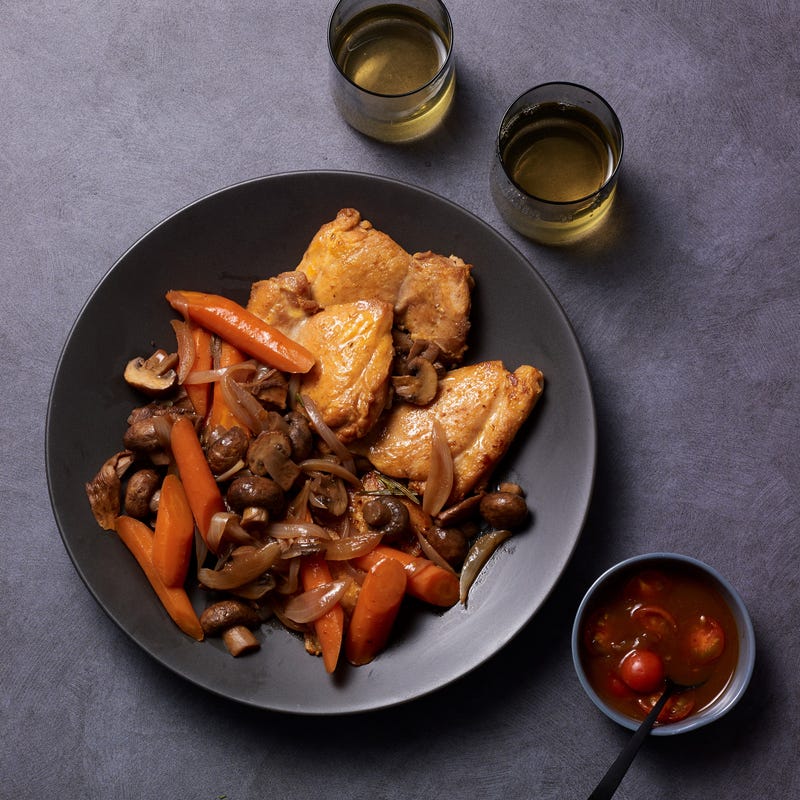 Foto van Kruidige kip met paddenstoelen door WW