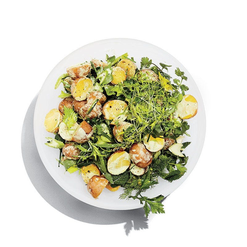 Photo of New potatoes with soft green herbs by WW