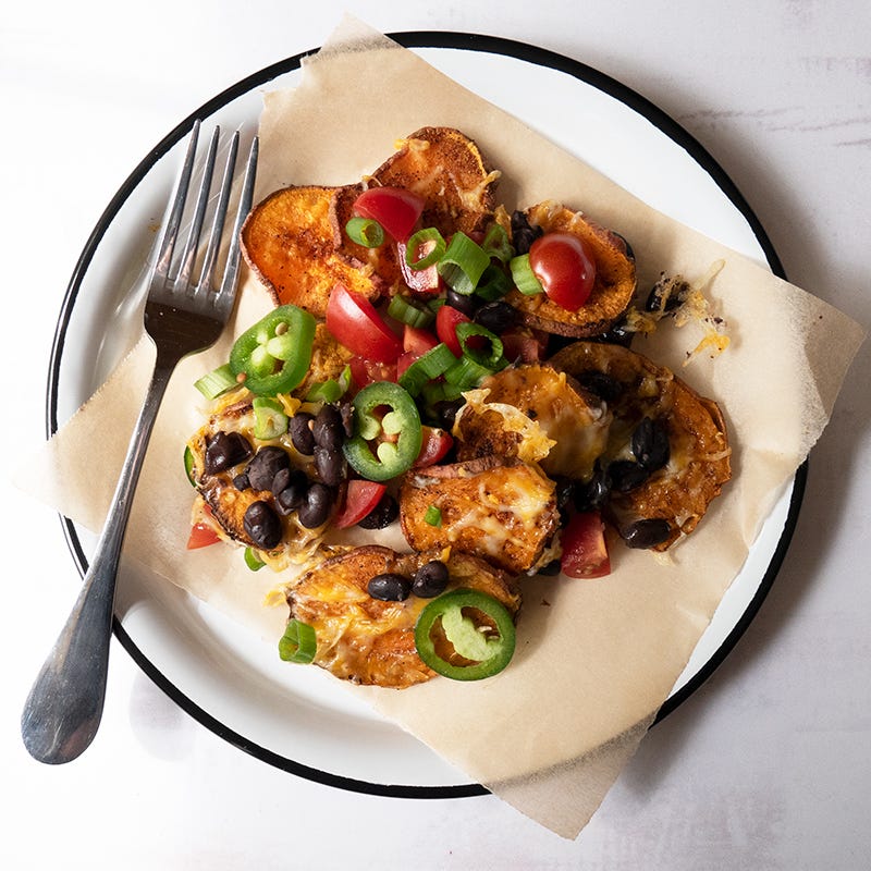 Vegetarian sweet potato nachos