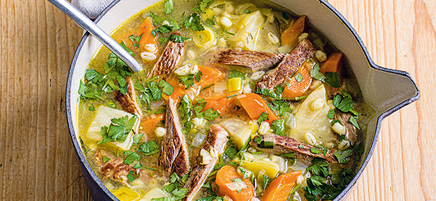 Hearty lamb and barley soup