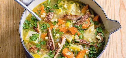 Hearty lamb and barley soup