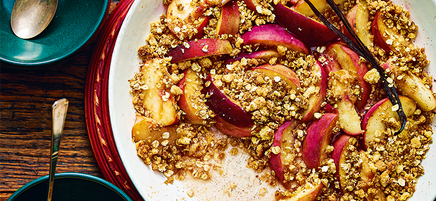 One pan peach crumble