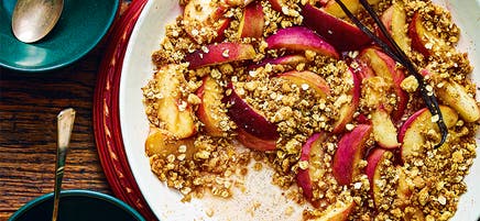 One pan peach crumble