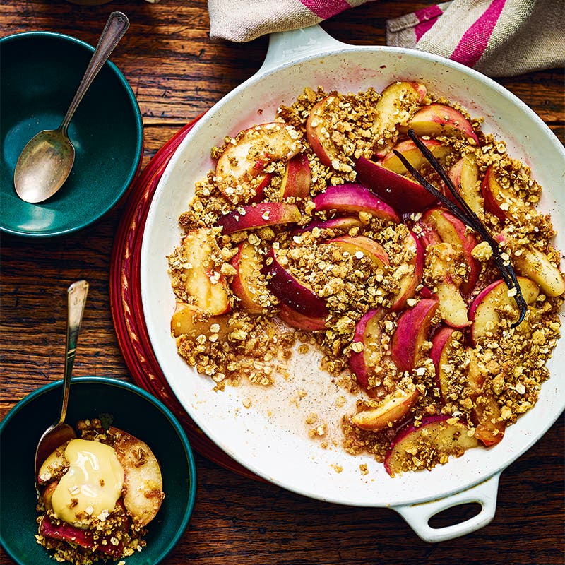 One pan peach crumble