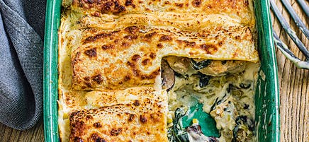 Creamy chicken and mushroom lasagne