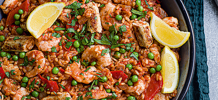 Chicken sausage and prawn jambalaya