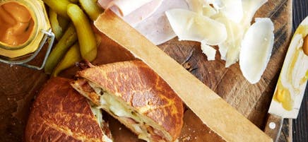 Grilled ham sandwich