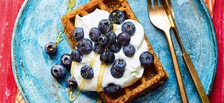 Oat and banana waffles