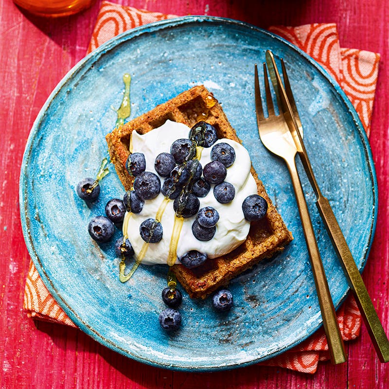 Oat and banana waffles