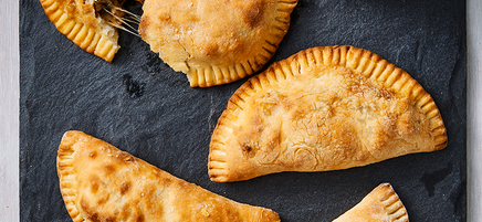 Chicken, mushroom and cheese calzones