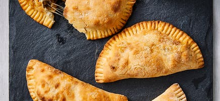 Chicken, mushroom and cheese calzones