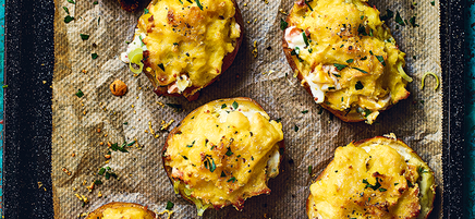 Fish pie potato skins