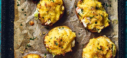 Fish pie potato skins