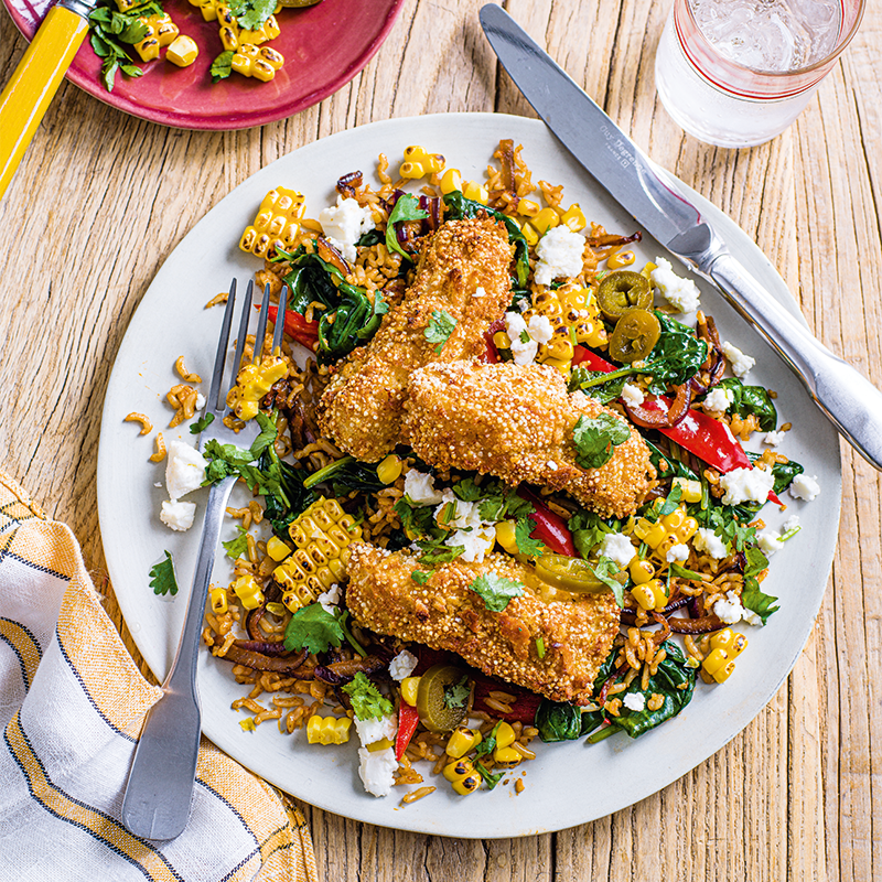 Fish cocktails with Mexican-style rice