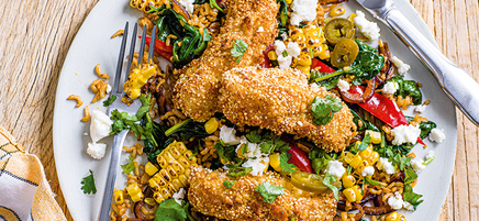 Fish cocktails with Mexican-style rice