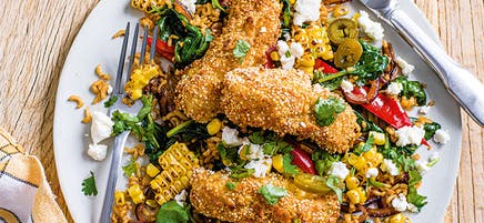 Fish cocktails with Mexican-style rice