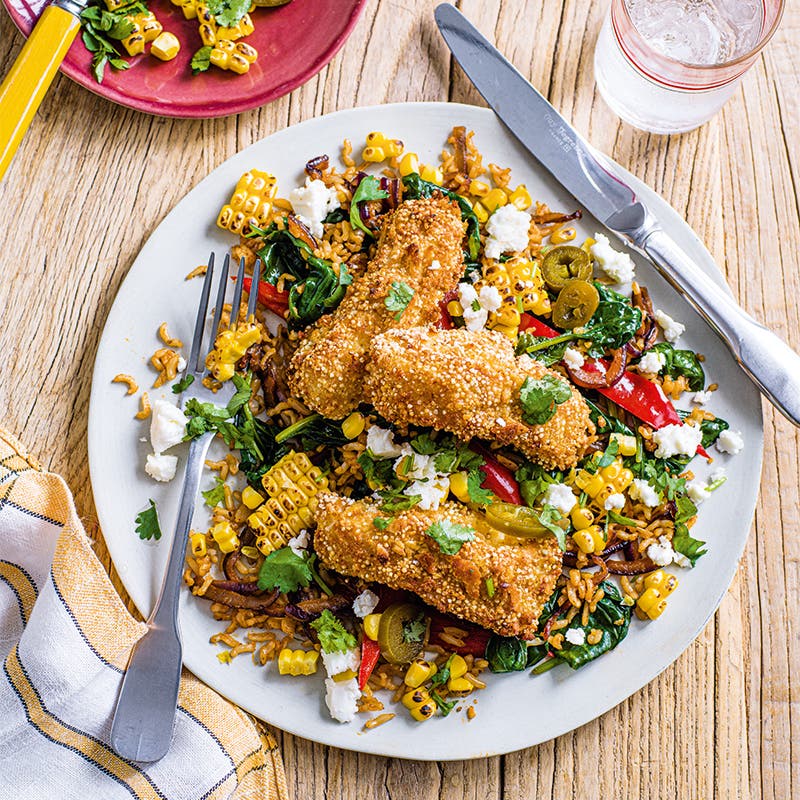 Fish cocktails with Mexican-style rice
