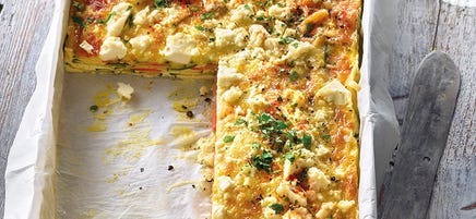 Karotten-Schafskäse-Quiche ohne Boden