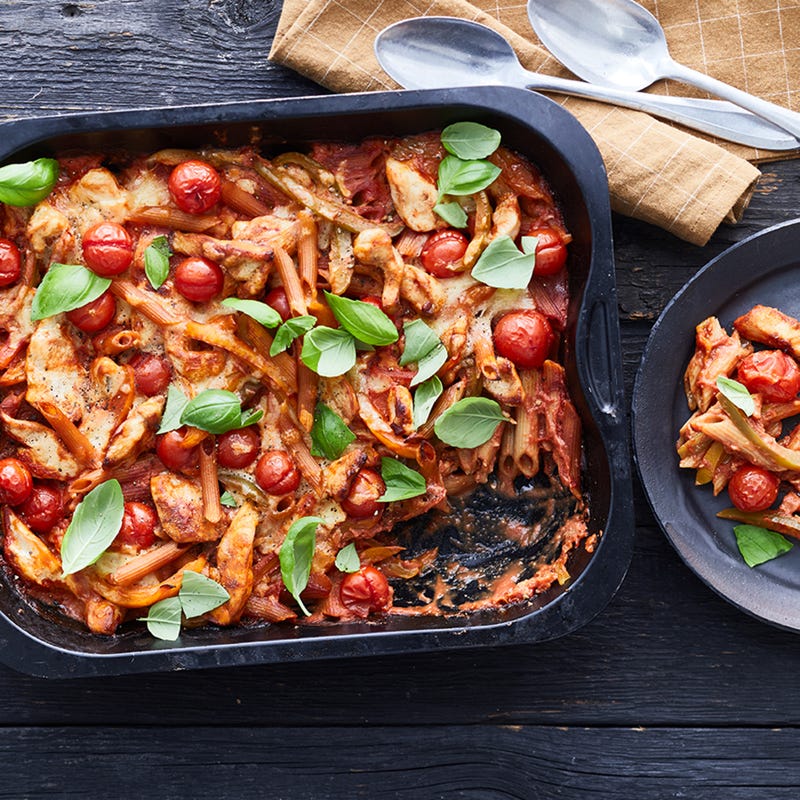 Mediterraner Hähnchen-Paprika-Auflauf