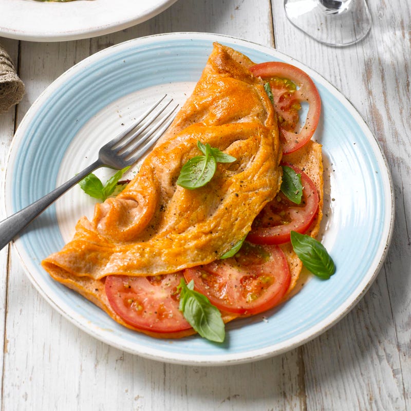 Tomaten Basilikum Omelette