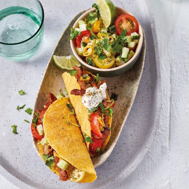 Foto van Taco's met koriander-komkommersalade door WW