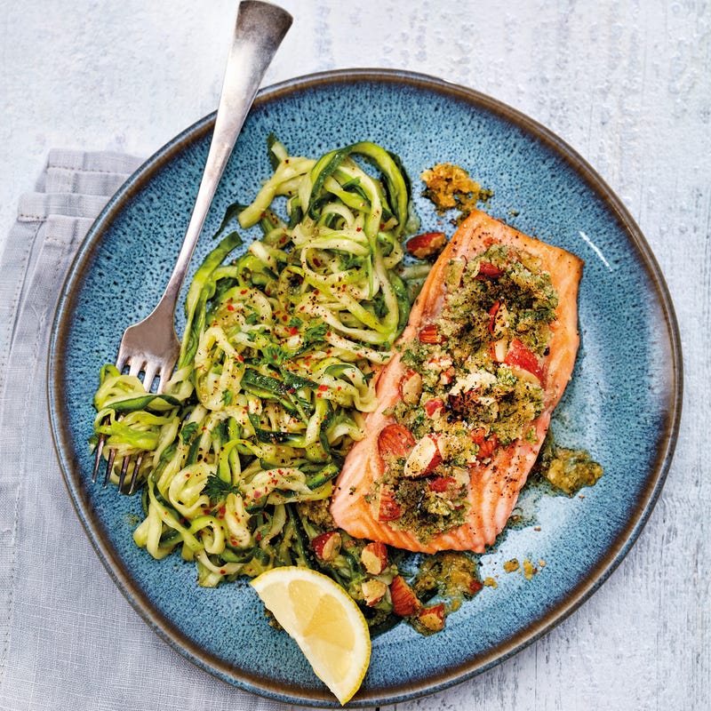 Foto van Kruidige zalm met courgetti door WW
