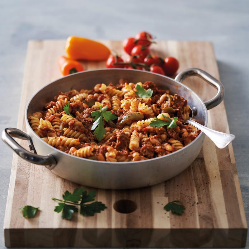 Foto van Fusilli met bonen-gehaktsaus door WW