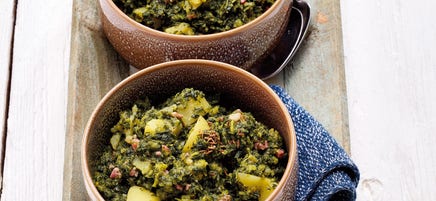 Kruidig boerenkool-aardappelpannetje