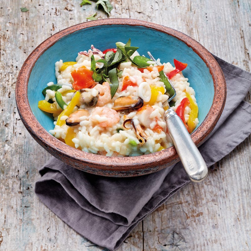 Foto van Risotto met zeevruchten en paprika door WW