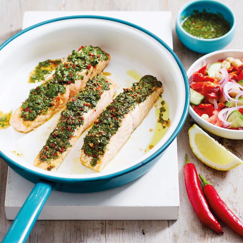 Foto van Zalm met chermoula en salade door WW