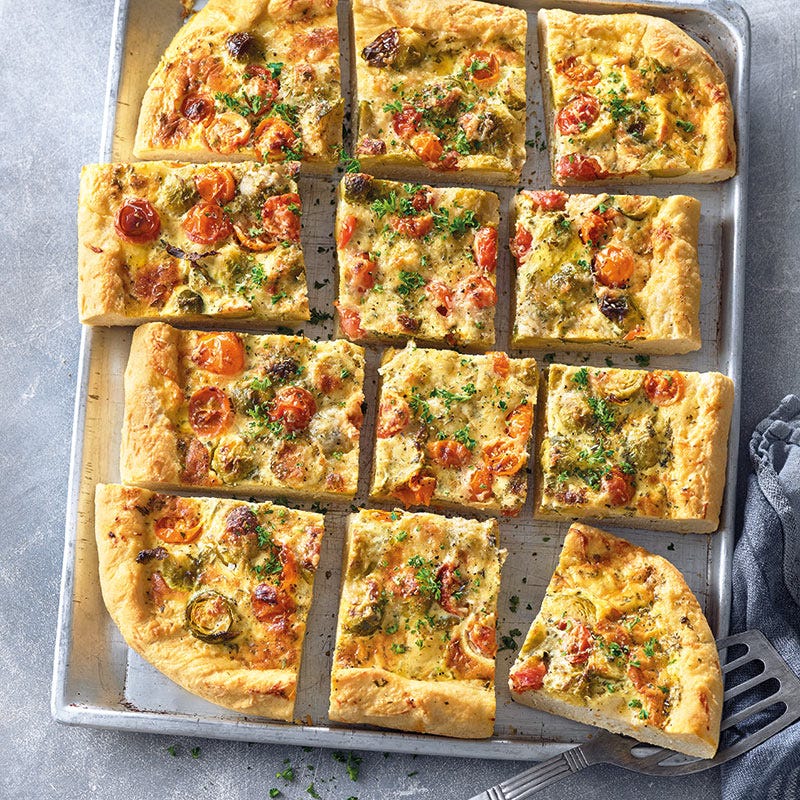 Bunter Rosenkohl-Tomaten-Kuchen