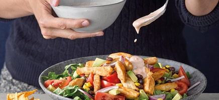 Pittige tacosalade met kip