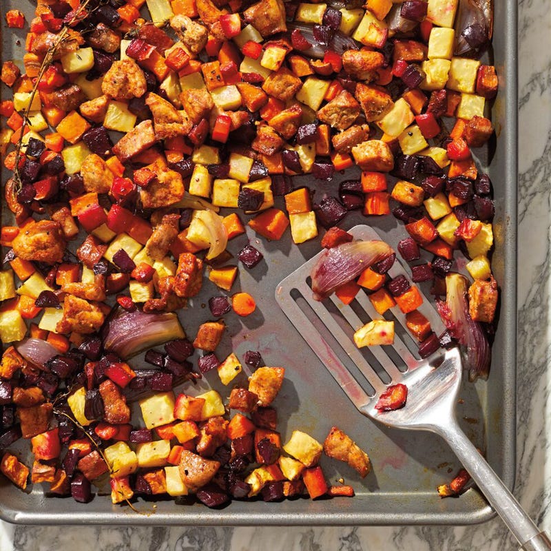 Sheet-Pan Root Vegetable & Pork Hash