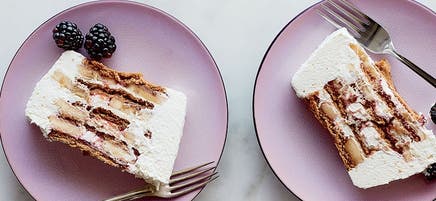 Gâteau graham aux bananes et aux framboises