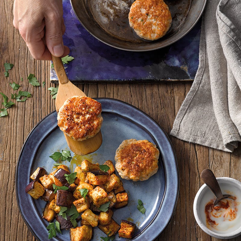 Foto van Kipballetjes met geroosterde aubergine door WW