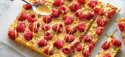 Havermoutkoek met frambozen