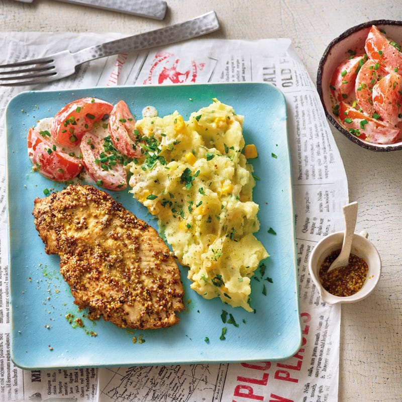 Foto van Mosterdkip met maïsstamppot door WW