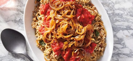 Spiced Lentils, Rice & Pasta with Onions