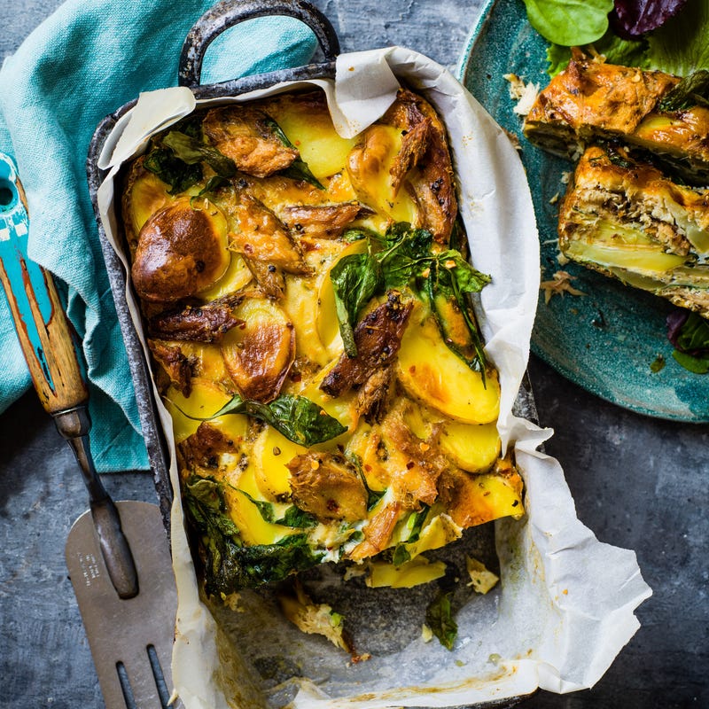 Foto van Frittata met gerookte makreel, spinazie & aardappel door WW