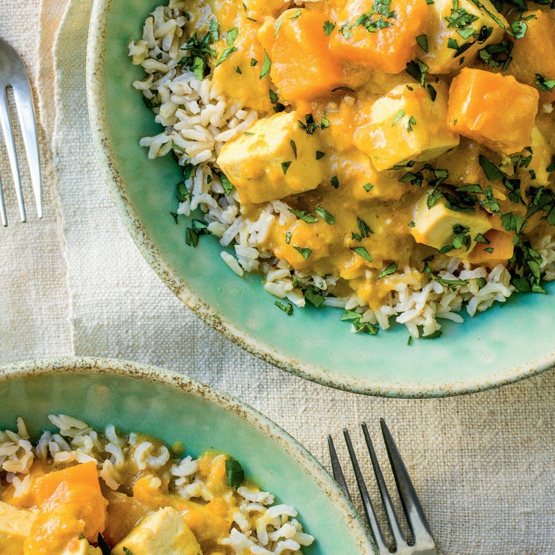 Foto van Thaise curry met flespompoen & tofu door WW